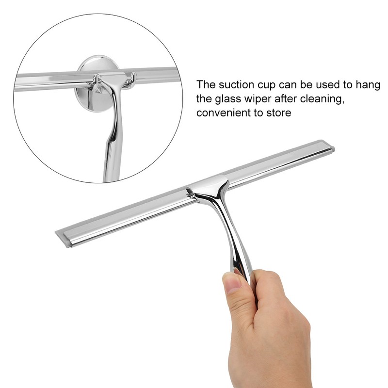 Window Glass Wiper One-Side Brush Stainless Steel with Suction Cup
