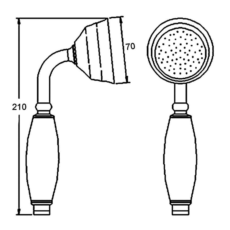VeeBath Brass Shower Head, Traditional Telephone Style Handheld Showers- Chrome