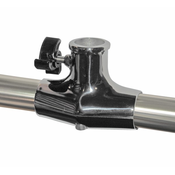 TAYLOR MADE PRODUCTS Taylor Made Boat Flag Pole Socket Rail Mount, Stainless Steel for 1/8" to 1-1/4" Rails, 1" Flag Staff with Thumb Screw, Adjustable to Any Angle, Perpendicular Mount - 974