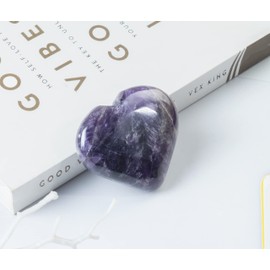 FASHIONZAADI Amethist Hartstenen Helende Crystals Set Mini Bladerdeeg Hard Liefde Edelsteen Reiki Healing & Chakra Balans Zak Palmsteen Huis & Woonkamer Decor Maat: 1.5-2 Inches