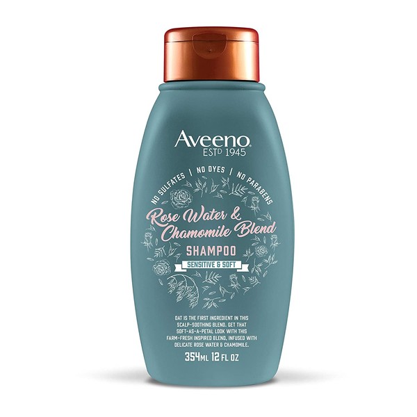 Aveeno Scalp Soothing Rose Water & Chamomile Blend Shampoo, Fresh 12 Fl Oz