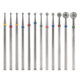 siyuwuro 12Pcs Cuticle Nail Drill Bits Ball Shape 3/32 Cuticle Dead Skin Clean Nail Bits for Electric Drill Machine Polishing Acrylic Gel Nails Manicure Pedicure Tool