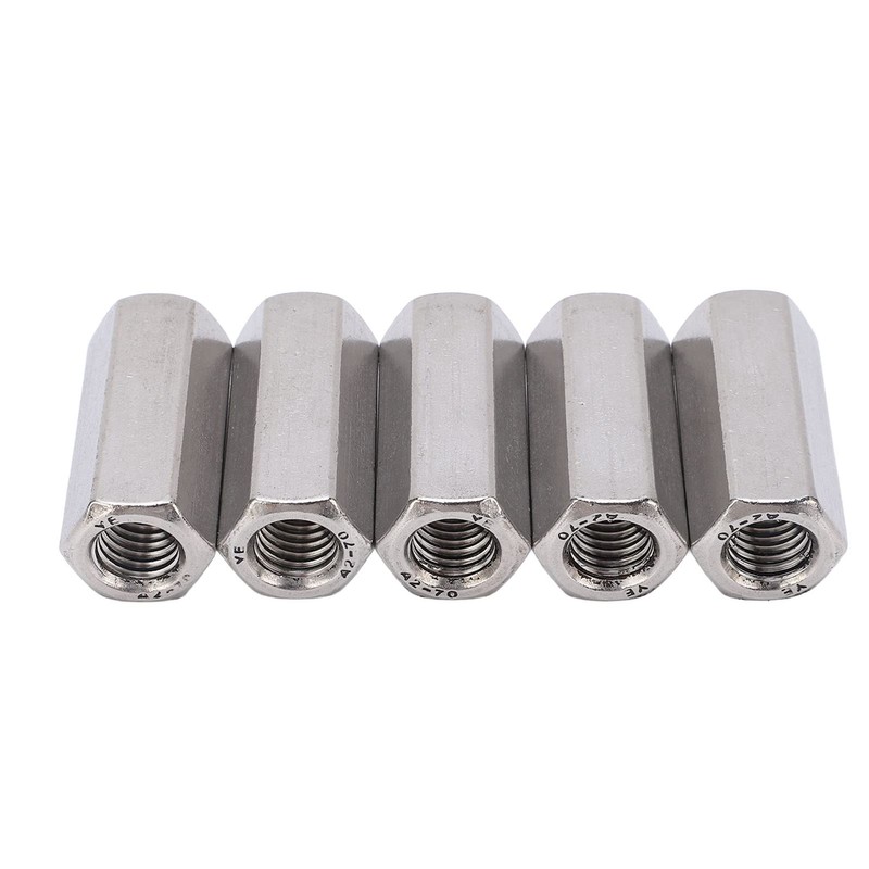 6pcs M12 Hex Coupling Nut Long Rod Coupling Hex Nut