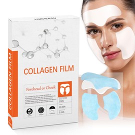 Shefave Forehead Wrinkle Patches, Kollagen Maske Gesicht Collagen Film, Collagen Anti-Aging Face Masks Beauty, Straffte Haut Forehead & Cheek Anti Fine Lines Patches with Hydrolyzed Collagen