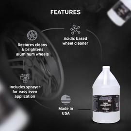 LANE'S New Aluminum Car Wheel Cleaner | Rim Cleaner and Shiner | Rim & Wheel Spray for Motorcycles, Cars, Trucks | Aluminum Wheel & Rim Brightener and Restorer | Eliminates Hard Scrubbing | 1 Gallon