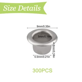 UFURMATE Shelf Pin Caps, 300PCS Nickel Plated Shelf Pin Sleeves with Hole Heavy Duty Shelf Pins Reinforcement Grommets for Bookshelf, Cabinet, Closet Shelves Bracket (5mm)