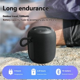 Snblzhef Portable Bluetooth Speaker Wireless Bluetooth Speaker Outdoor Portable Subwoofer Portable Wireless Small Portable Multi-Function Black