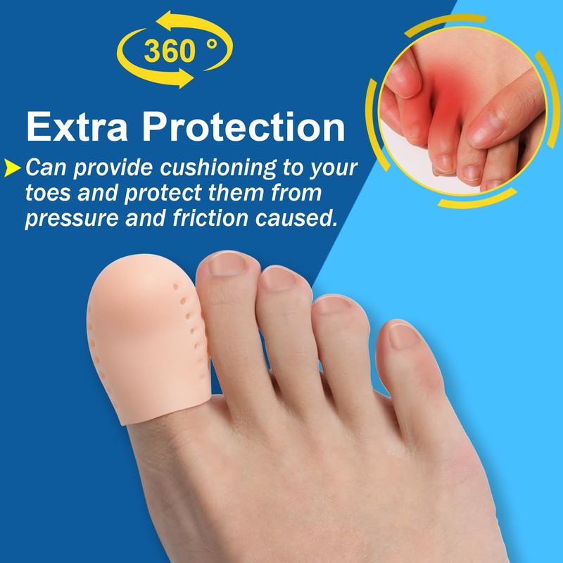 Big Toe Protectors, (10PCS) Breathable Toe Cap, Gel Toe Sleeves,