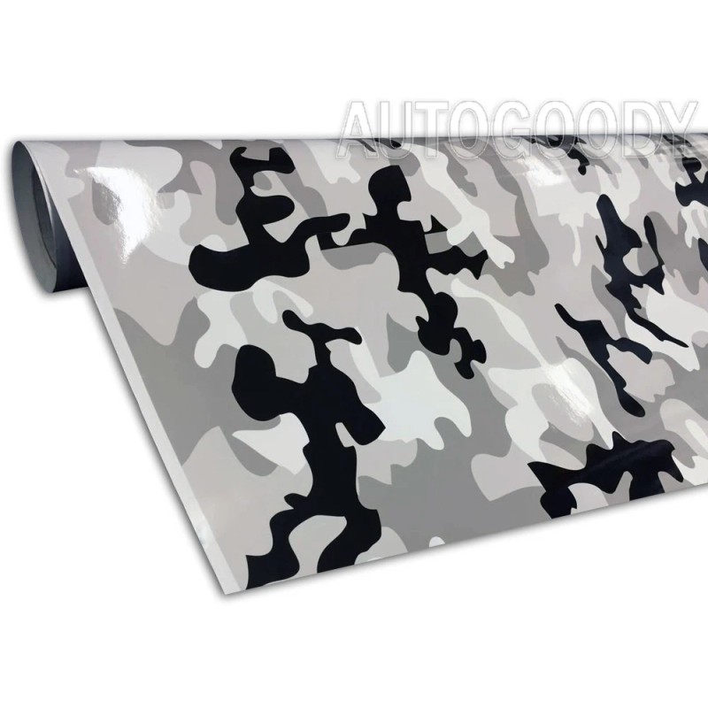 AUTOGOODY 96" x 60" Snow Camo Camouflage Vinyl Film Wrap
