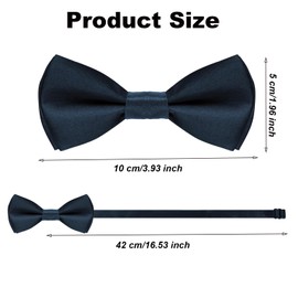 Bow Ties for Boys, Kids Polka Dot Flying Pre-Tied Clip On Bow Ties for Girls School Party Wedding Concert Celebration, navy