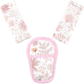Juego de 3 almohadillas para orejas de asiento de coche para bebé, fundas de hombro suaves para bebé y bebé, fundas de cinturón de seguridad de doble cara para carriola, silla de paseo