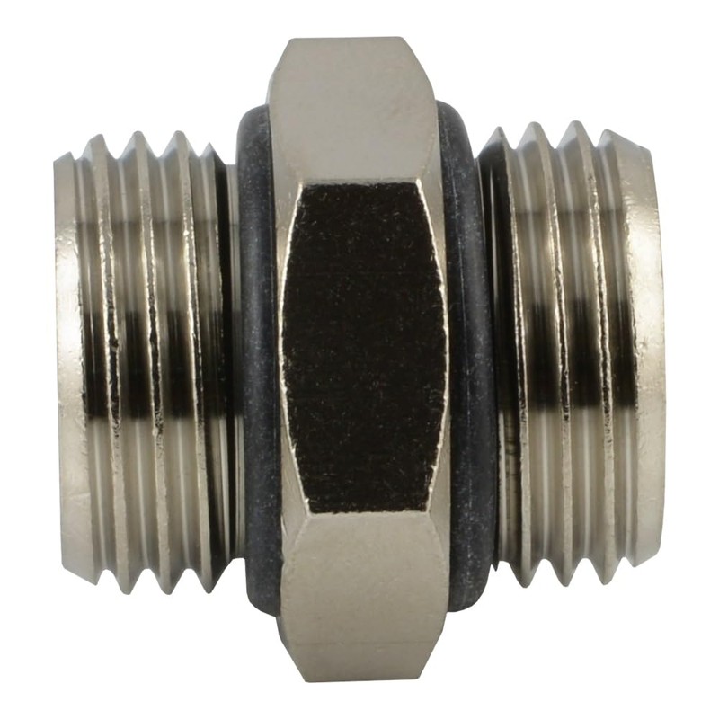 Fitting Parts Double Nipple with Cylindrical Thread and Elastomer Seal