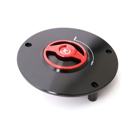 Autobahn88 Motorcycle Fuel Tank Cap, Keyless, Quick Lock/Release, compatible with Honda CB 919 Hornet 900 (All Year), (Blade Style) (Body-Handle-Cap = Black-Red-Black)