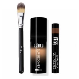 Kit Base Maquillaje Supercover Adara Brocha Cala Contorno Barra Ivy