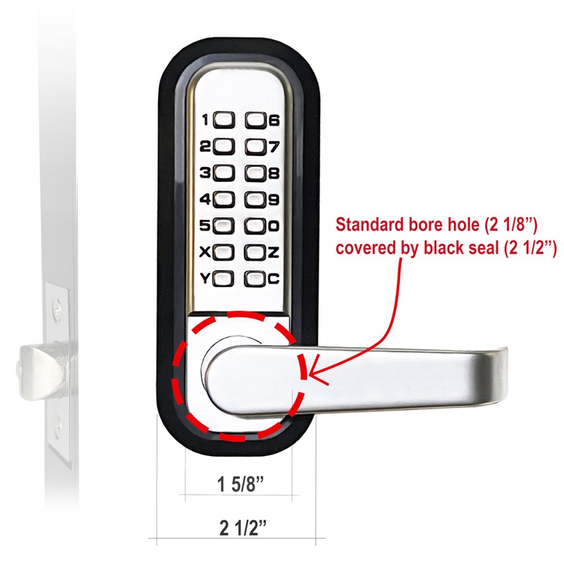 JOUNJIP Single Sided Keyless Entry Door Lock [Square Spindle] -