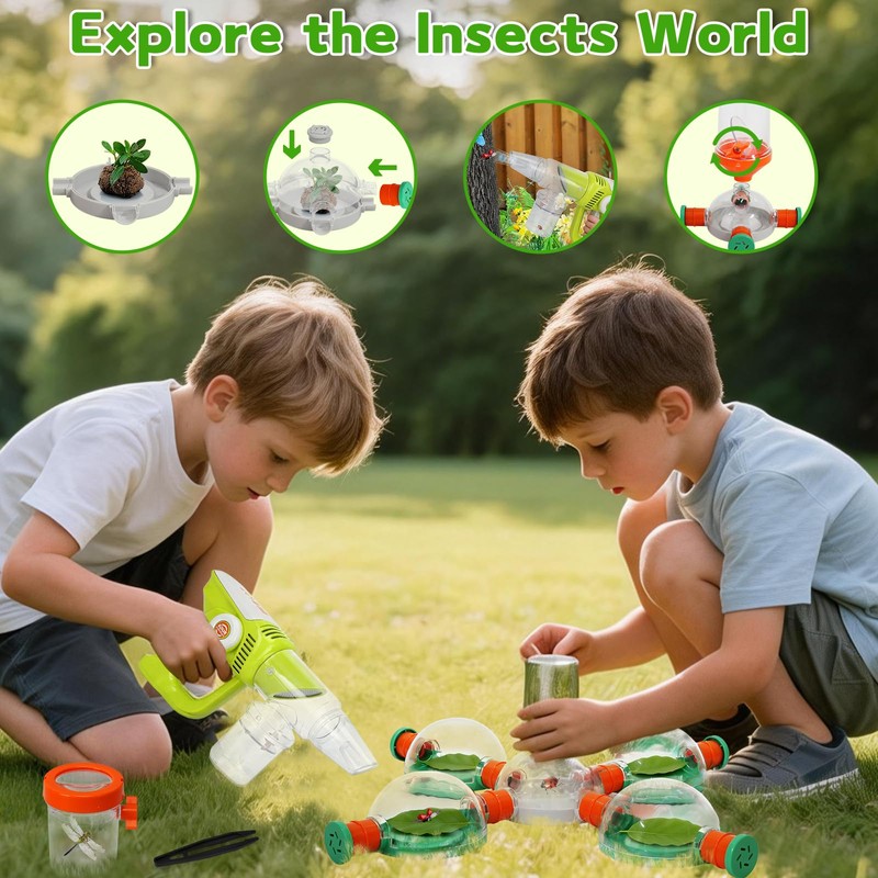 Bug Catcher for Kids 3-5, Bug Vacuum Toys Set，Summer Outdoor