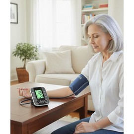 FARMADAR Baumanómetro Digital para Brazo  Monitor de Presión Arterial con Pantalla LED, Medición Automática y Precisa, Múltiples Modos de Lectura     