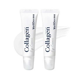 WELLDERMA Collagen Hydro Lip Essence - Paquete de 2 unidades, 0.4 fl oz × 2 – Recubrimiento de labios suave y brillante con mezcla de colágeno, complejo hialurónico y de péptidos, aroma similar a la miel