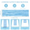 3 Pack Baby Blue Table Runner Boho Gauze Cheesecloth Table