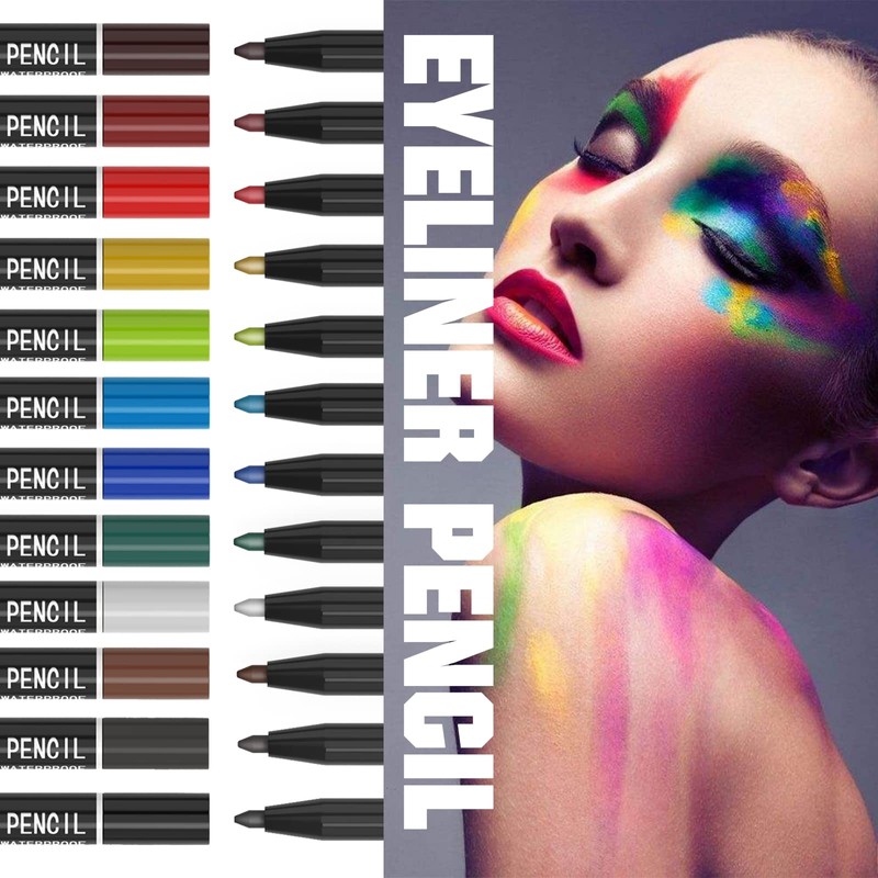 12 Kinds Of Color Eyeliner Pen, Eyebrow Pen,Eye Shadow Pencil,