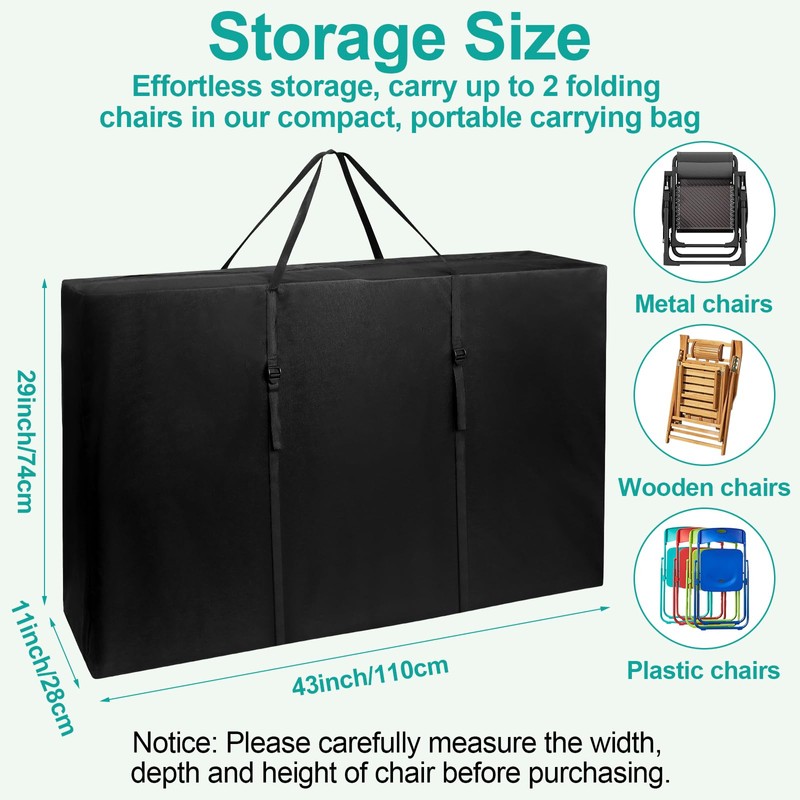 Heavy Duty Folding Chair Storage Bag 600D Oxford Heavy Duty