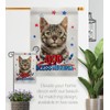 Breeze Decor Patriotic Bengal Garden Flag Set with Stand Cat