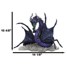 Ebros Gift Fantasy Myths and Legends Koss Earth Elemental Dark Purple Moonlight Spider Arachnafaria Dragon On Crystal Ground Figurine Age of Dragons Medieval Dungeons Decor