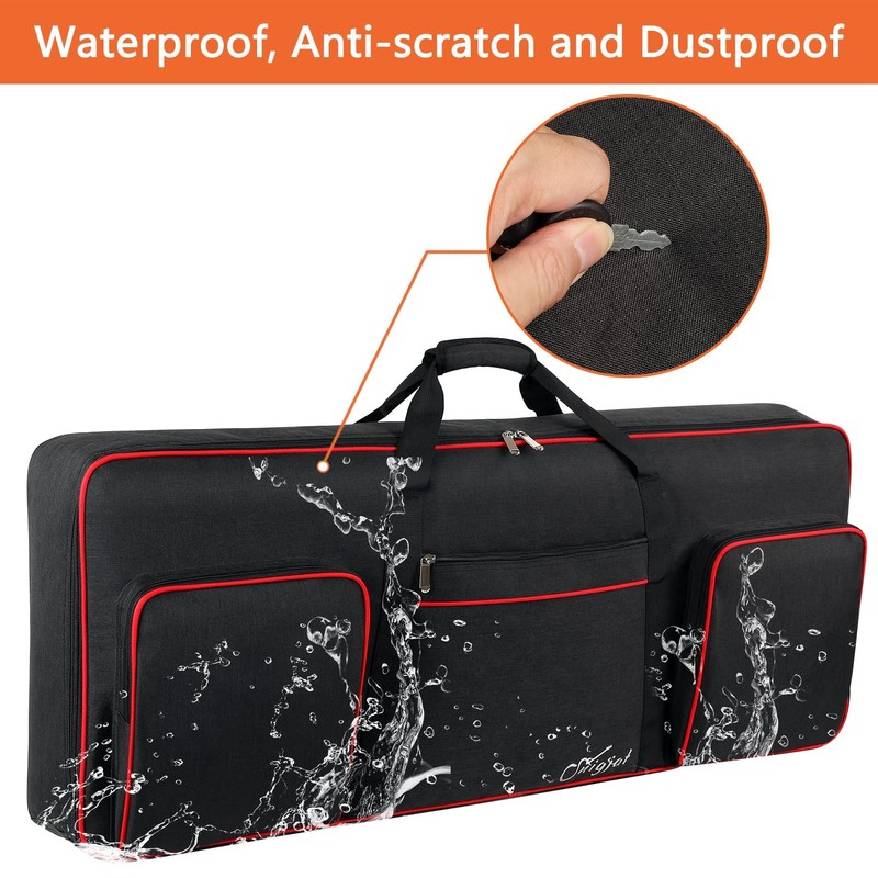SNIGJAT 61 Key Keyboard Case, Soft Piano Bag with 0.32