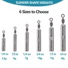 THKFISH 25pcs Fishing Sinker Free Rig Sinker Fishing Weight Drop