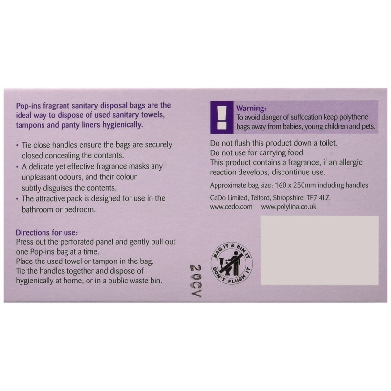 Robinson 8062 Pop-ins Sanpro Disposal Bags (Pack of 50)