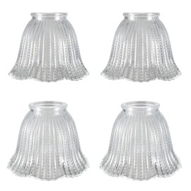 Aspen Creative 23164-4 Transitional Clear Beaded Ceiling Fan Replacement Glass Shade, 2-1/4" Fitter, 4-3/4" Diameter x 3-3/4" Height, 4 Pack