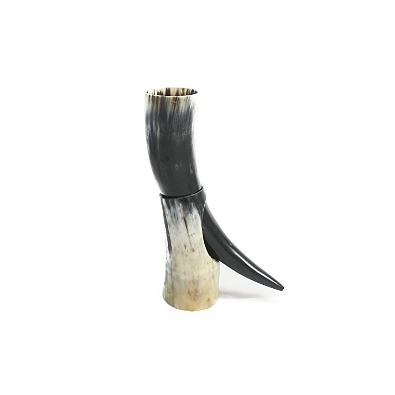 Abbey Horn Large Natural Viking Usable Drinking Horn & Stand