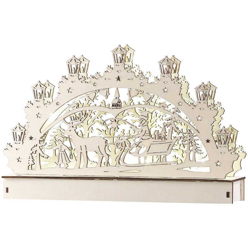 Britesta Wooden Light Arch Decoration with LED Light and Reindeer