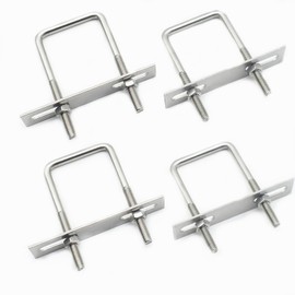 QYIMLI Stainless Steel Square U Bolt Clamp, Square Tube Clamps with Nut and Plate for Boat Trailer (M6*40 * 80)