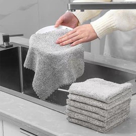 20 Pack Kitchen Dish Cloths Super Absorbent Coral Fleece Dish Cloths, Reusable Washable Fast Drying Rags, Nonstick Oil Microfiber Lint-Free Kitchen Cleaning Towels for Furniture Car Tea Bowl 10 x 10"