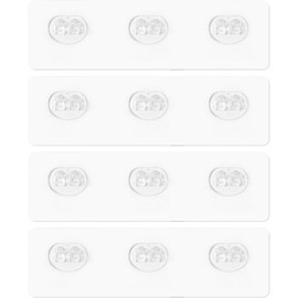 12 Pcs Corner Shower  Adhesive Replacement Hook, No Drilling Strong Transparent Adhesive for Shower , Bathroom Storage Shelves, Kitchen Racks, Wall Mount Sticker Strips Pads - Color: 4 Pcs