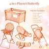 4-in-1 Baby Doll Stroller Set with Butterfly Design – Includes