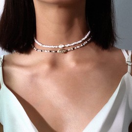 Shell Necklace for Women Puka Shell Necklace Boho Layered Seashell Beaded Choker Jewelry Summer Beach Vacation Essentials Beach Jewelry for Her