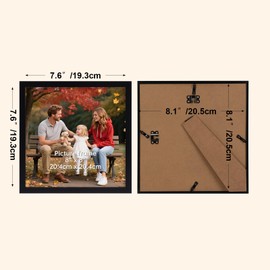 Vasemouh Bilderrahmen 20x20cm 3er-Set, Schwarze Bilderrahmen für Wand- und Tischaufstellung - Ideal für Familienfotos, Kunstwerke und Erinnerungen - Perfekte Dekoration für Zuhause