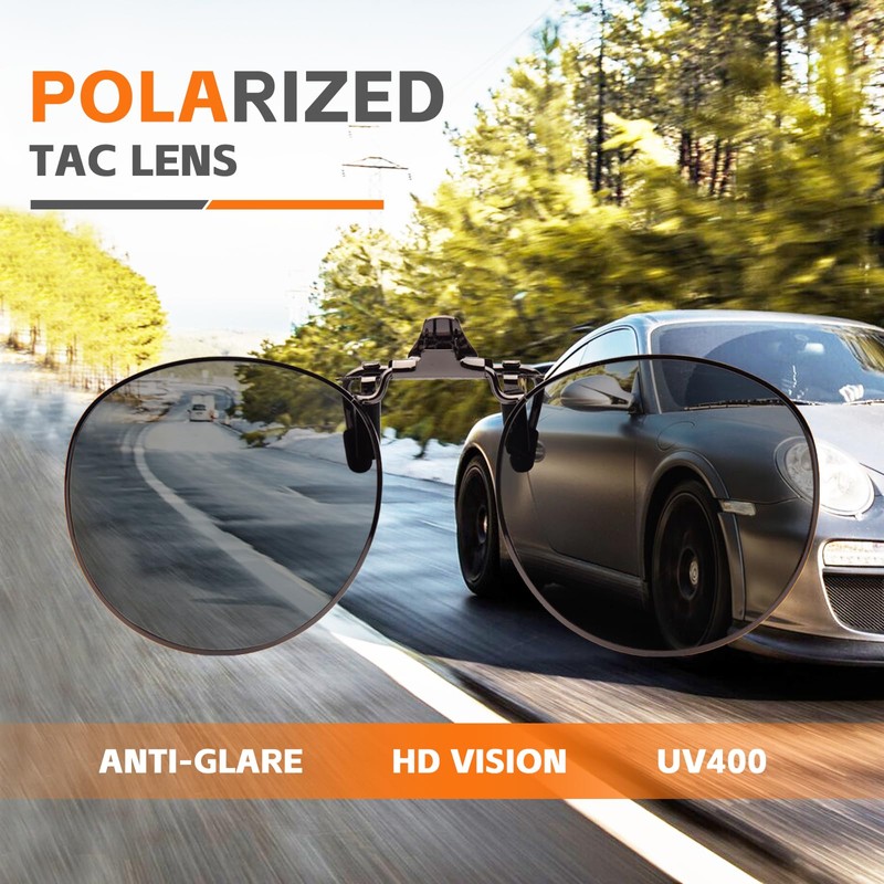 JO Polarized Clip-On Sunglasses UV400 Anti-Glare Lenses with Metal Frame