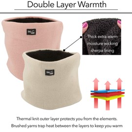 DG Hill Neck Warmer - 2 Pack Face Mask for Cold Weather - Neck Gaiter for Men Women with Thick Thermal Fleece Lined Outdoor Sports Gift