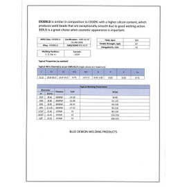 Blue Demon 309LSI X .045 X 36" X 1LB Tube stainless steel TIG welding rod