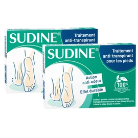SORIFA - Sudine Puder, Antitranspirant-Behandlung, Fuß – reguliert den Schweiß – absorbiert – beugt Mykosen vor – ohne Aluminiumsalze – Box mit 6 Doppelbeuteln