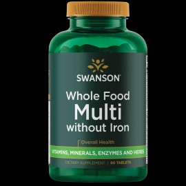 Swanson Whole Foods Formula Multivitamin & Mineral Supplement Without Iron