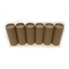 Empty Cardboard Deodorant Containers - 2.5 oz - Push-up style, top-fill, reusable and biodegradable, (6-Pack)