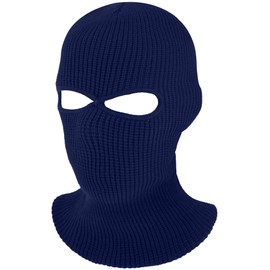 Geyoga Children's Knitted Balaclava with 2 Holes, Winter Knitted Ski Mask, Full Face Cover, navy