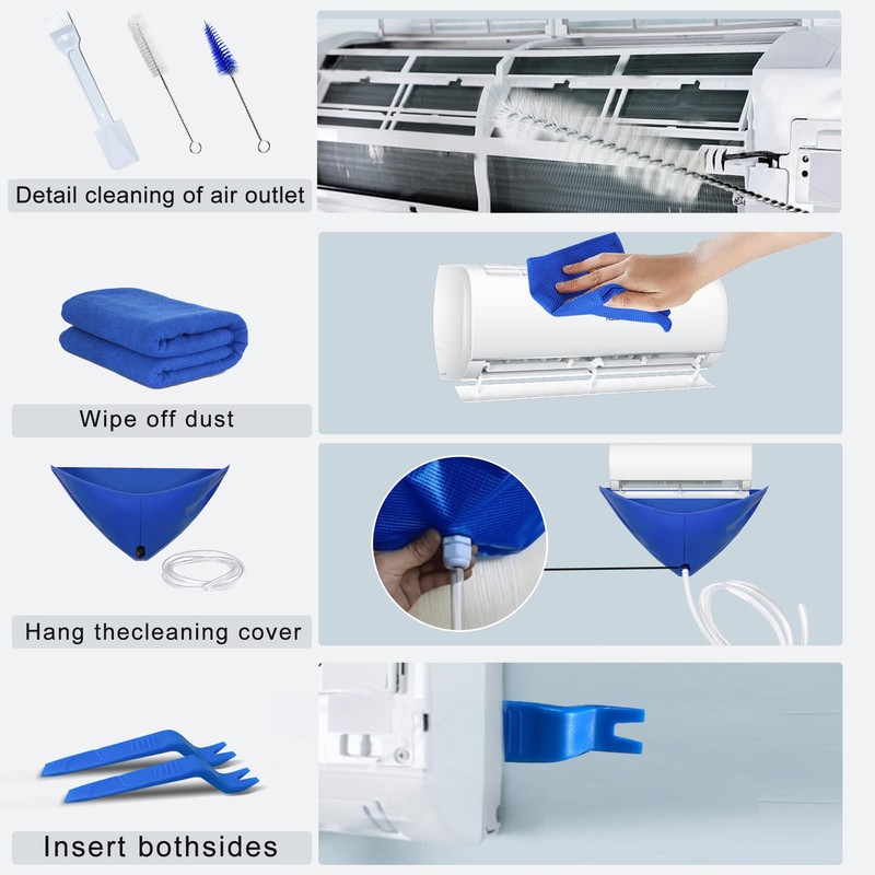 10 Pcs Mini Split Air Conditioner Cleaning Kit, Waterproof Air