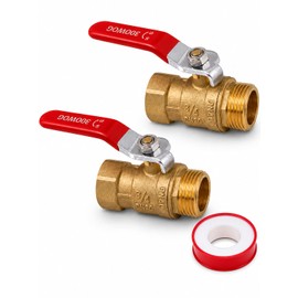 3/4 inch Brass Ball Valves Threaded 2 Pack, Female NPT to Male NPT Heavy Duty Forged Brass Shut Off Valve, 600 PSI WOG Full Bore Port Control Valve Connector, for Water Oil and Gas Pipeline