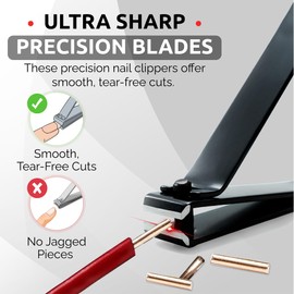 Nail Clipper Set for Men & Women – Stainless Steel Fingernail Clipper & Toe Nail Clippers with Curved & Straight Blades Toe Professional Nail Cutter Kit with Tin Case for Gift & Travel