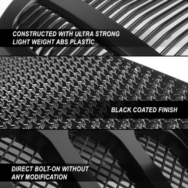 Auto Dynasty - Factory Style Front Bumper Grill Grille Assembly with Slat and Bezel Compatible with Honda Pilot 2012-2015, Matte Black